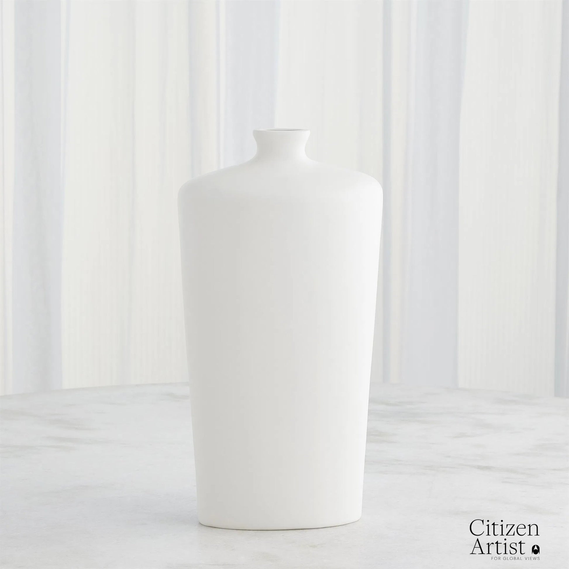 Terzo Vase by Global Views in matte white. Made from unique in a modern style.