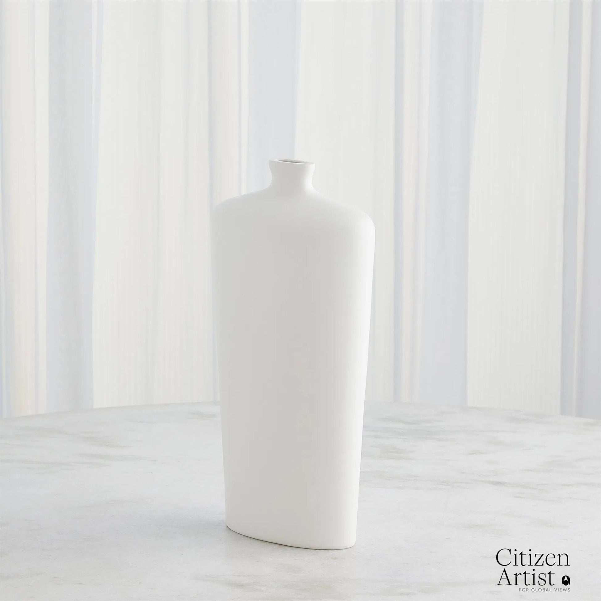 Terzo Vase by Global Views in matte white. Made from unique in a modern style.