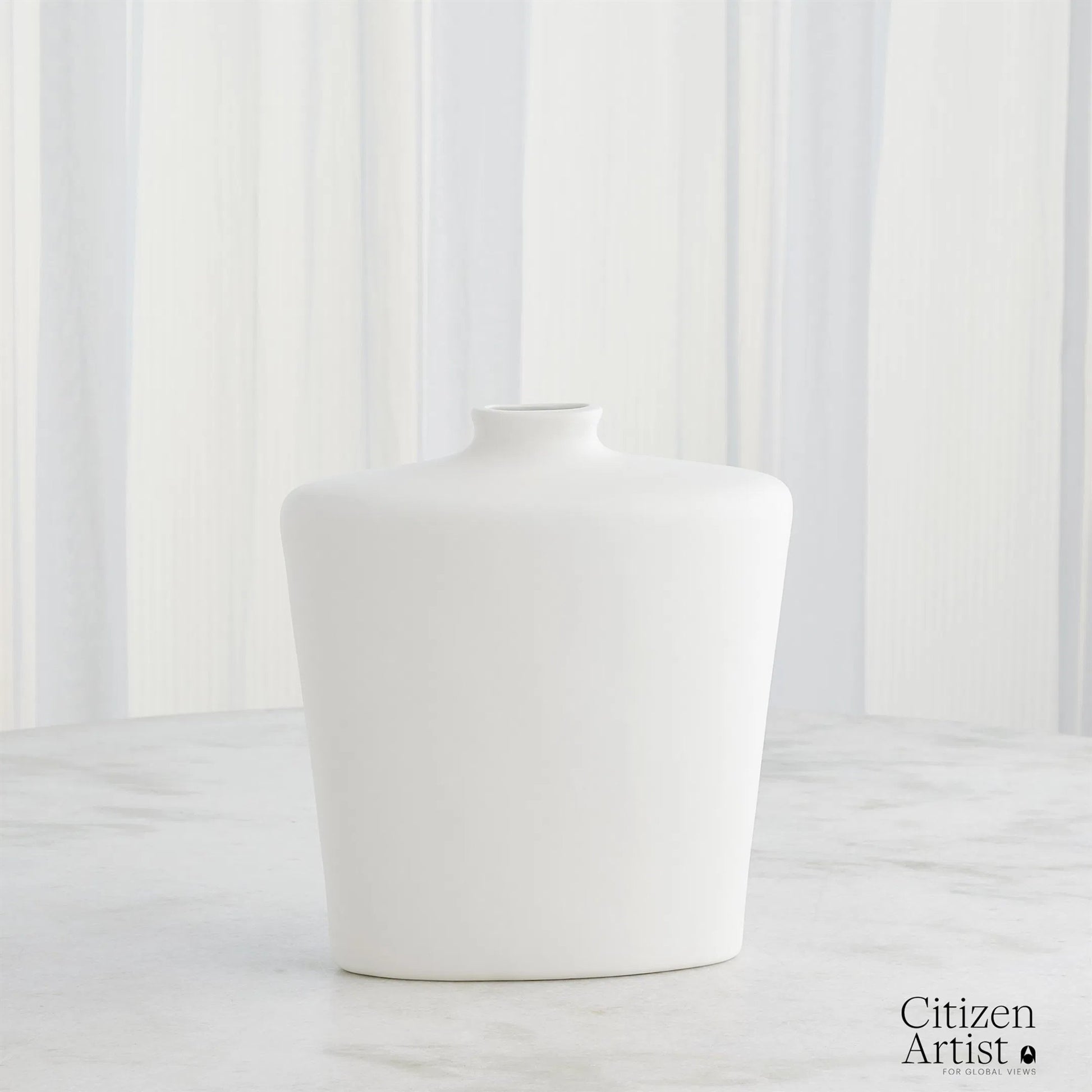 Terzo Vase by Global Views in matte white. Made from unique in a modern style.