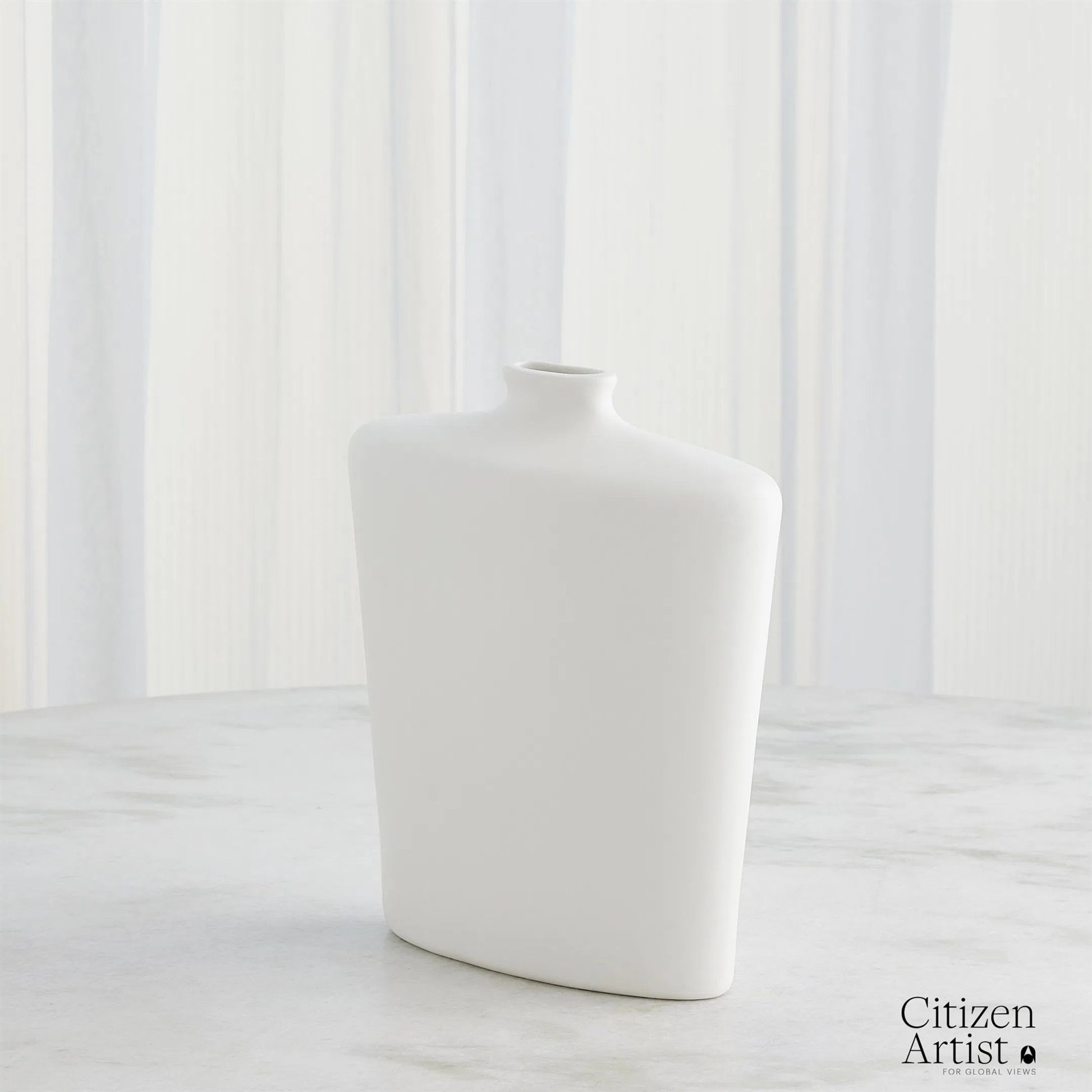 Terzo Vase by Global Views in matte white. Made from unique in a modern style.