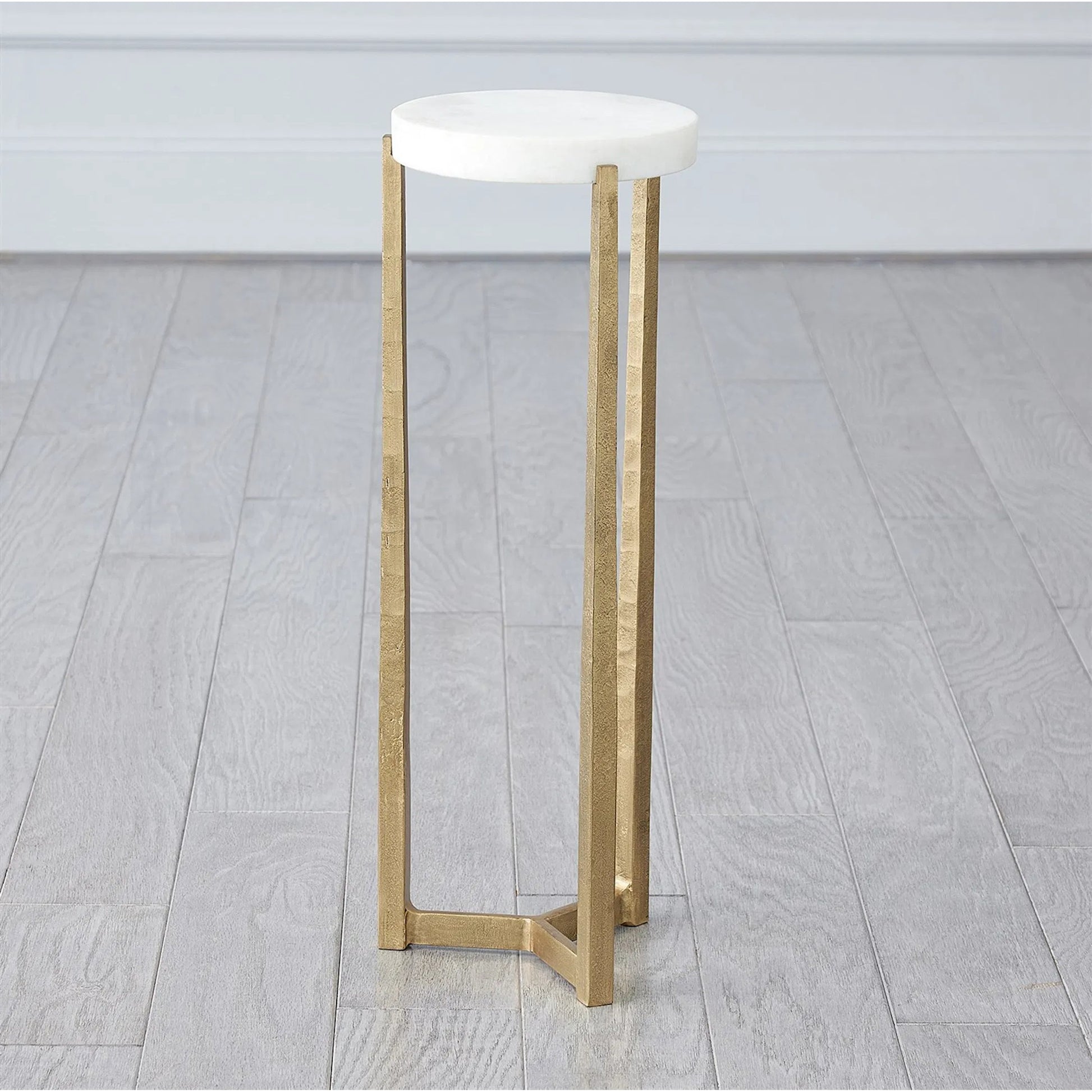Marble Disk Table by Global Views in gold and marble. Made from unique in a modern style.