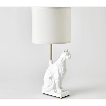 Egyptian Cat Lamp by Global Views in matte white. Made from unique in a unique style.