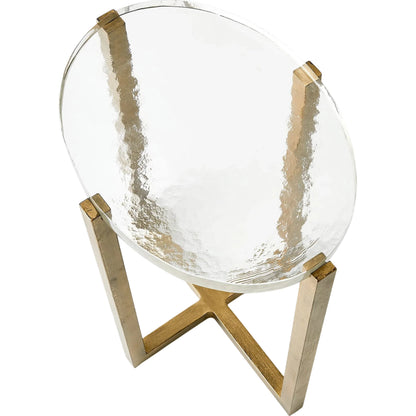 Ice Block Oval Table by Global Views in oval. Made from iron, cast glass in a modern style.