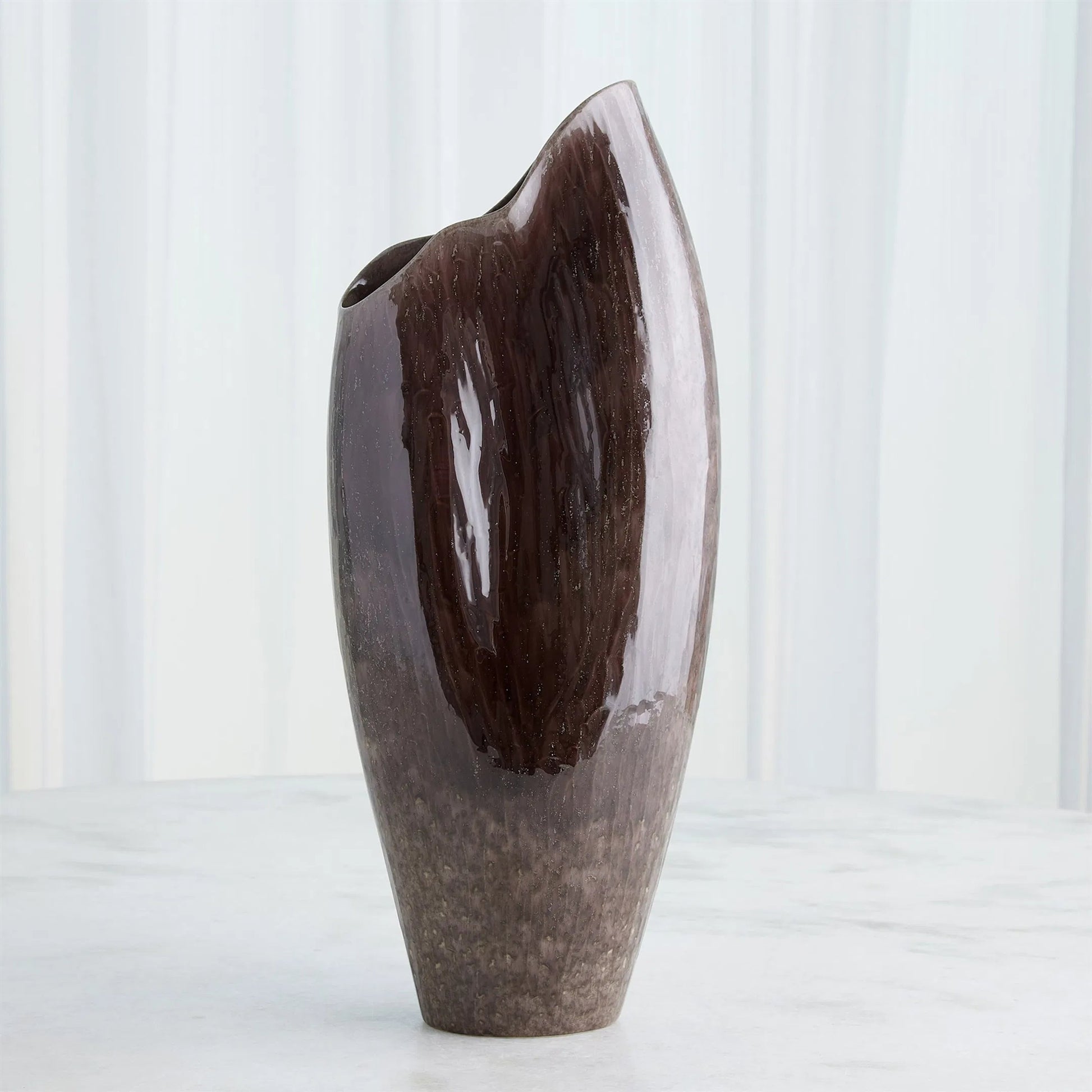 Horn Amethyst Vase by Global Views in amethyst. Made from unique in a modern style.