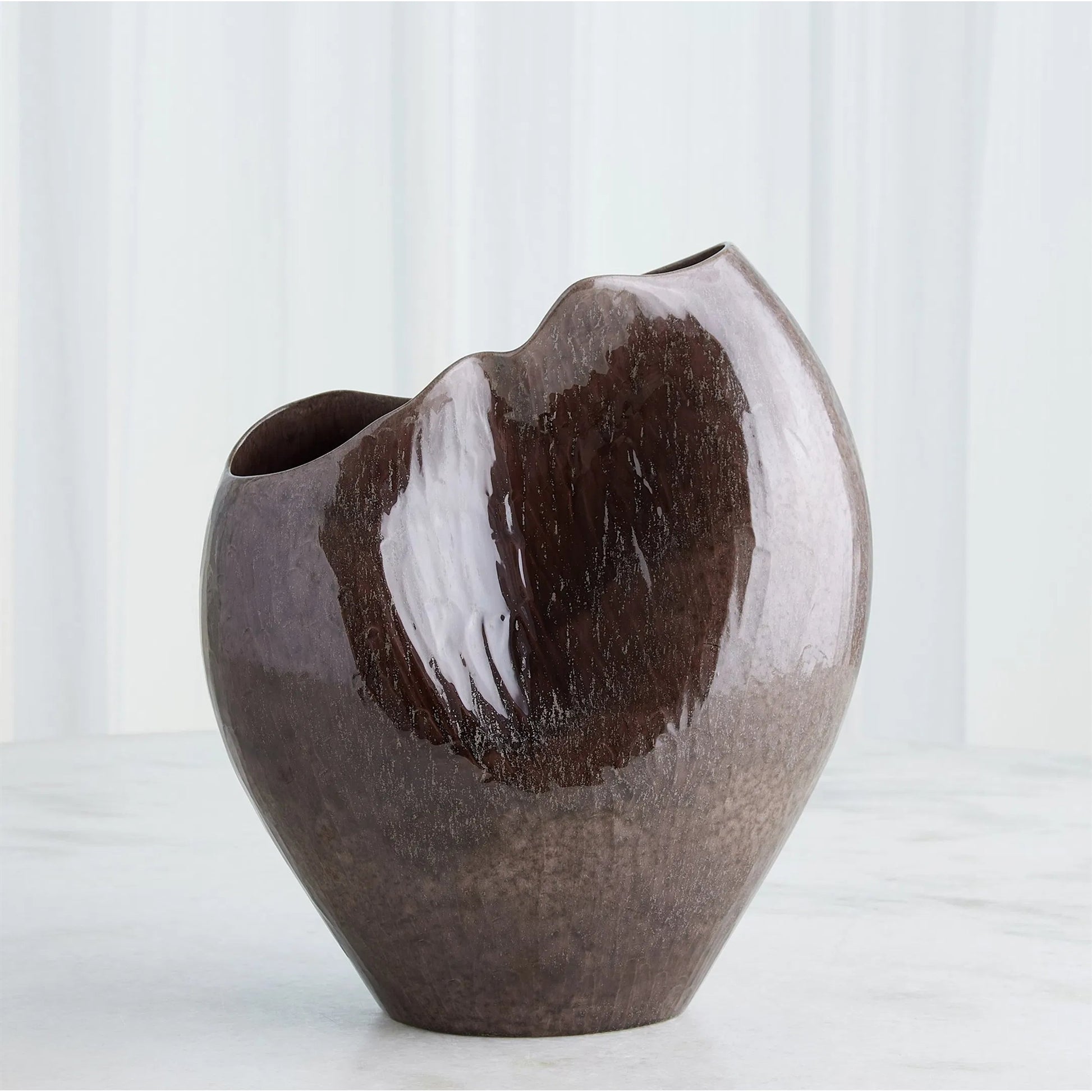 Horn Amethyst Vase by Global Views in amethyst. Made from unique in a modern style.
