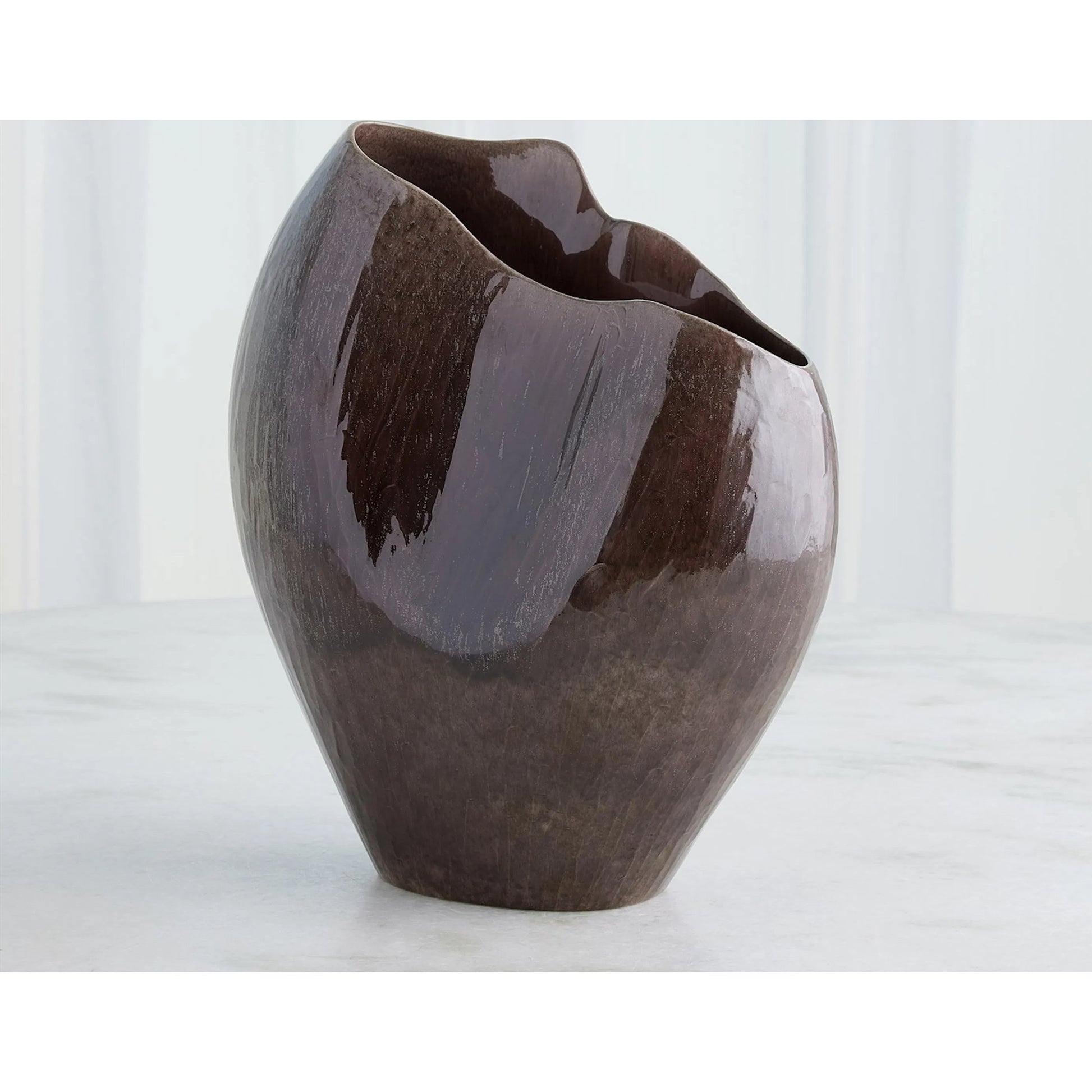 Horn Amethyst Vase by Global Views in amethyst. Made from unique in a modern style.
