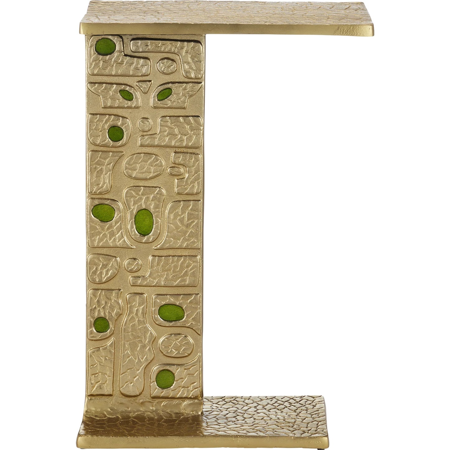 003 SI-2257288 | Additional Silo | Beau Monde C Table by Currey and Company in gold, green. Made from cast aluminum, enamel in a modern style.