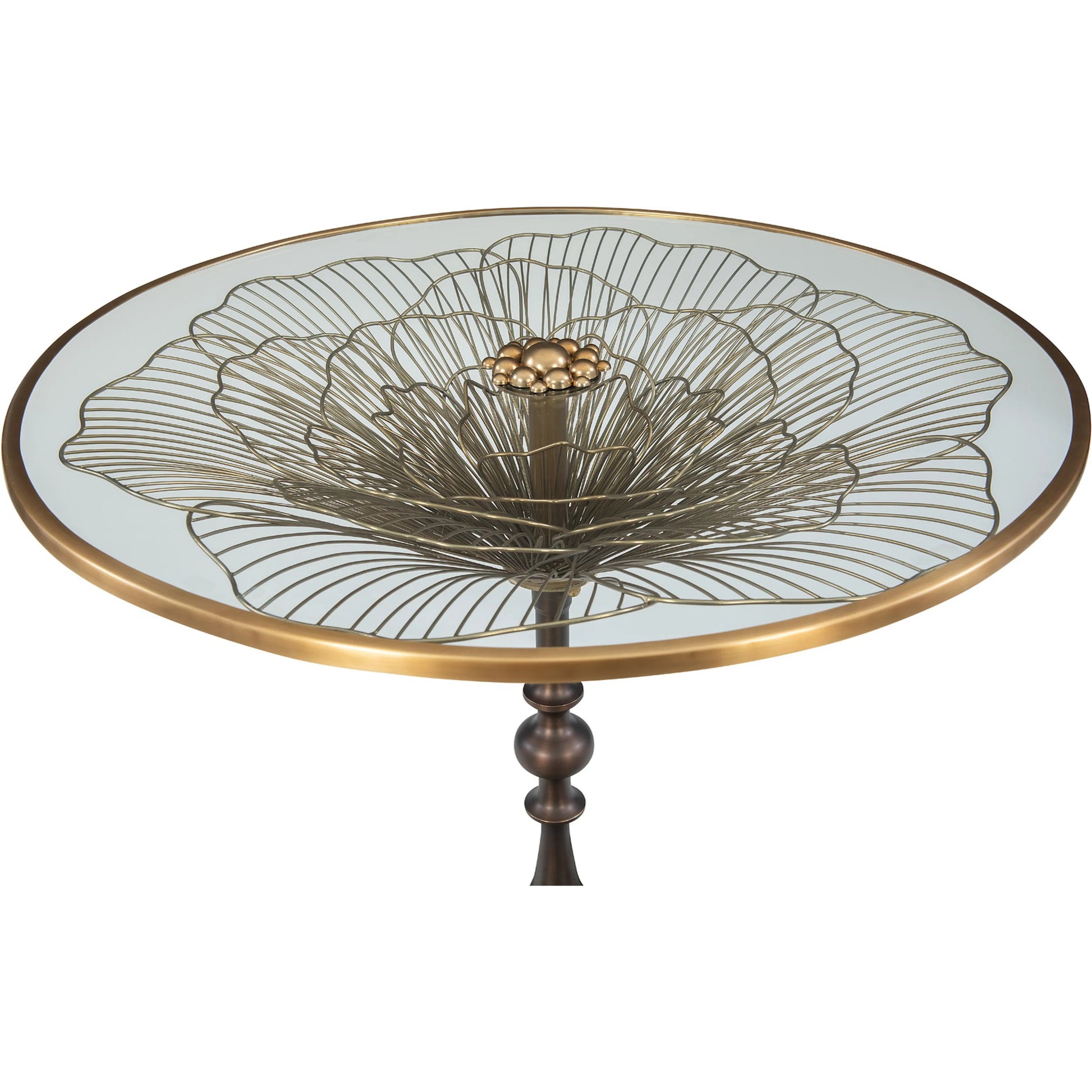 Lily Wire Table by Maitland-Smith in oil rubbed bronze, brushed brass. Made from unique in a unique style.