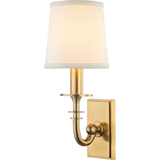 Carroll Wall Sconce by Hudson Valley. Made from brass in a transitional style.