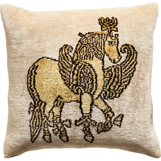 Cream Horse Pillow by Maitland-Smith. Made from unique in a traditional style.