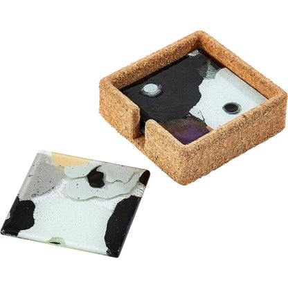 Fused Floral Coaster Set by Global Views in clear. Made from unique in a eclectic & global style.