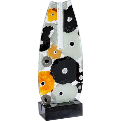 Fused Floral Flat Vase by Global Views in clear. Made from unique in a eclectic & global style.