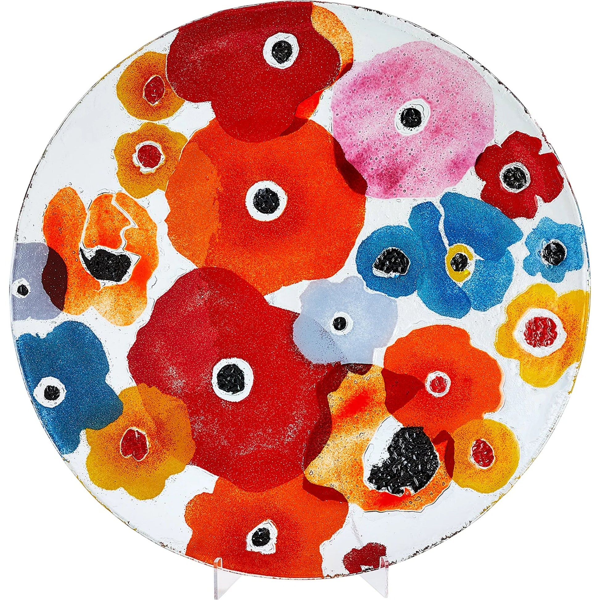 Fused Floral Charger by Global Views in clear. Made from unique in a eclectic & global style.