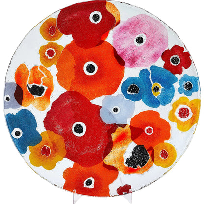 Fused Floral Charger by Global Views in clear. Made from unique in a eclectic & global style.