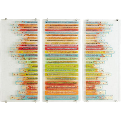 Sticks Fused Glass Wall Art by Global Views in sand, red, tan and clear. Made from unique in a eclectic & global style.