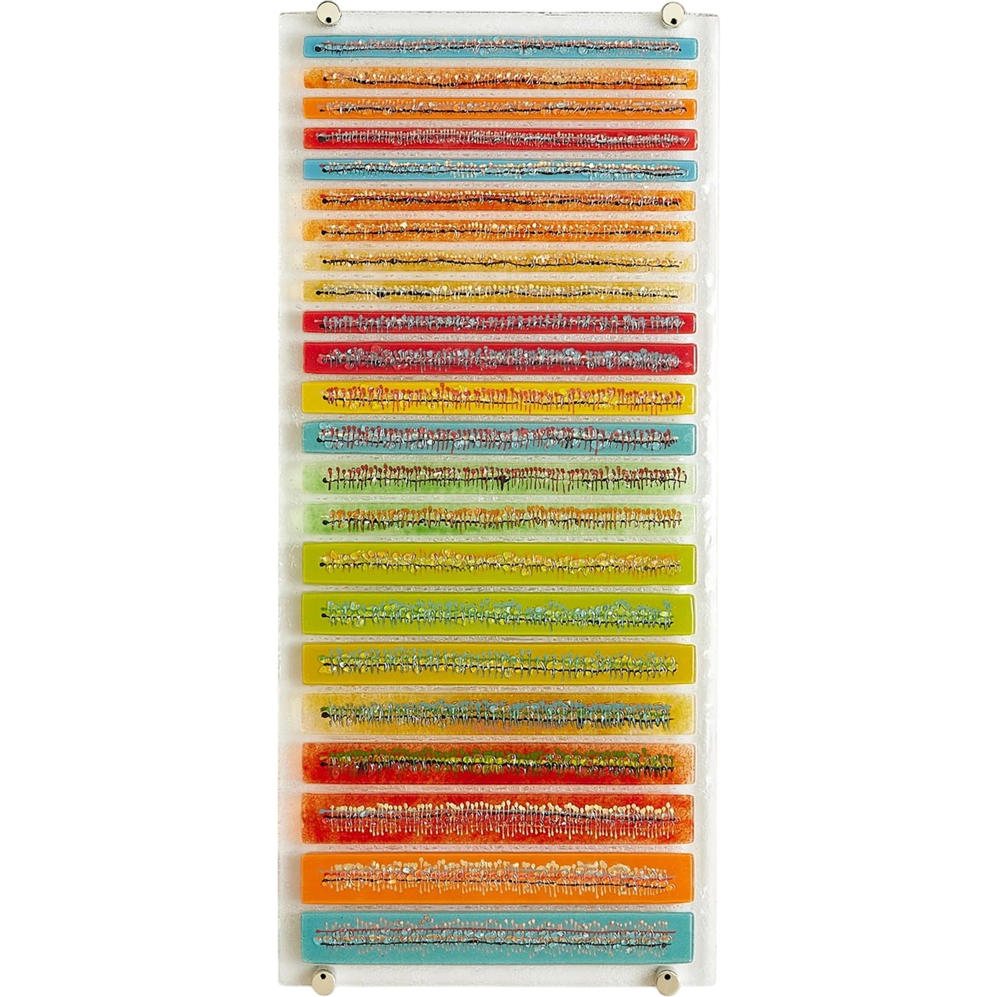 002 SI-2324475 | Primary Silo | Sticks Fused Glass Wall Art by Global Views in sand, red, tan and clear. Made from unique in a eclectic & global style.