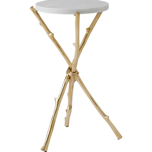 Thorn Table by Global Views in brass. Made from brass, marble in a unique style.