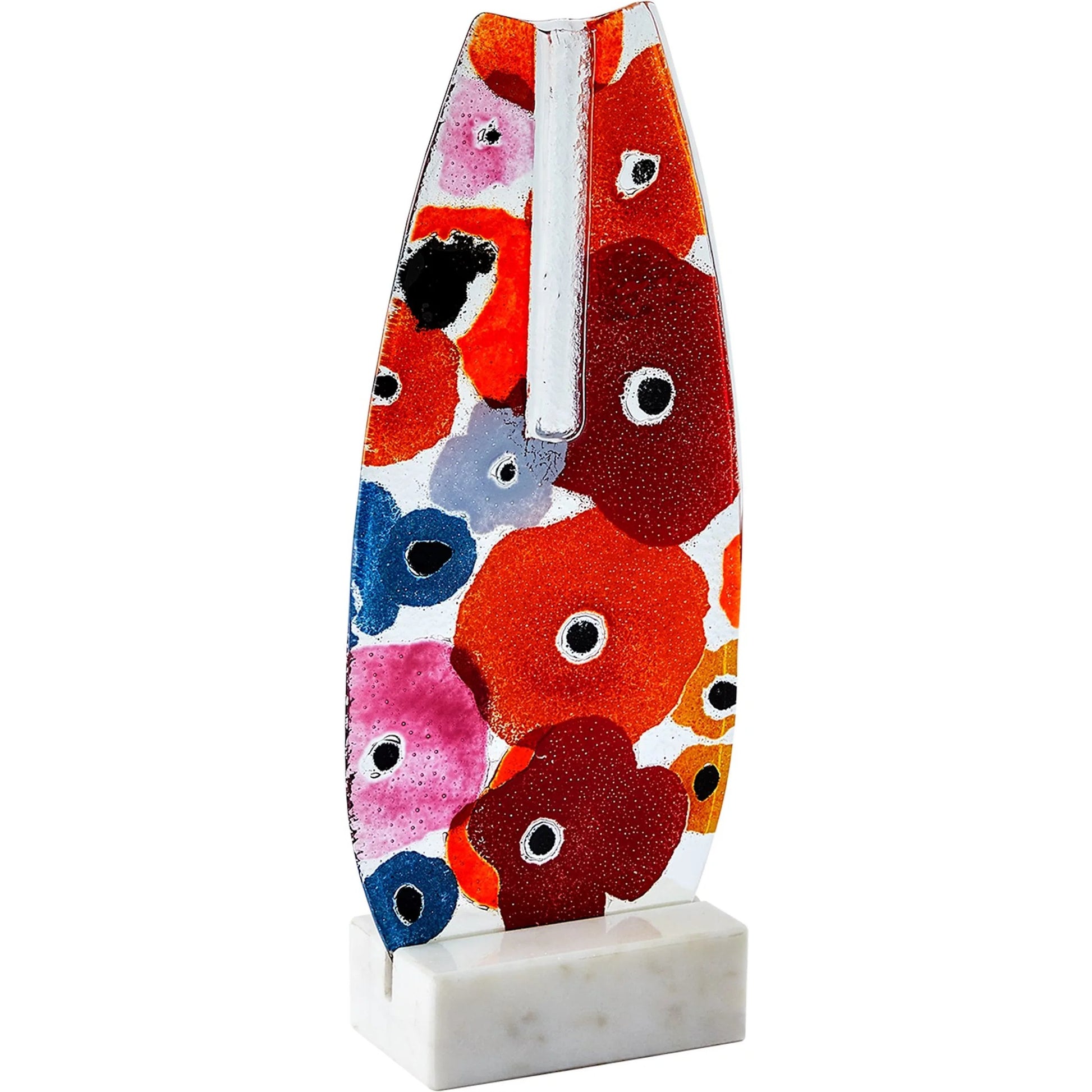 Fused Floral Flat Vase by Global Views in clear. Made from unique in a eclectic & global style.