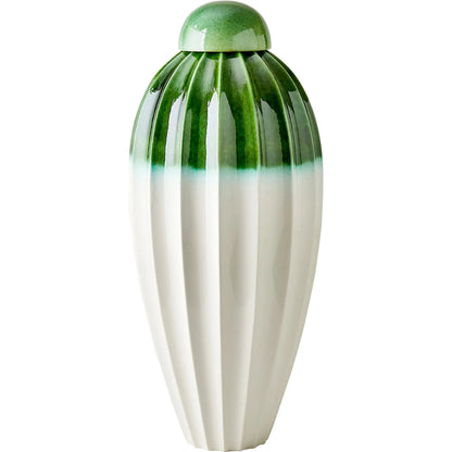 Fluted Jar with Lid by Global Views. Made from ceramic in a eclectic & global style.