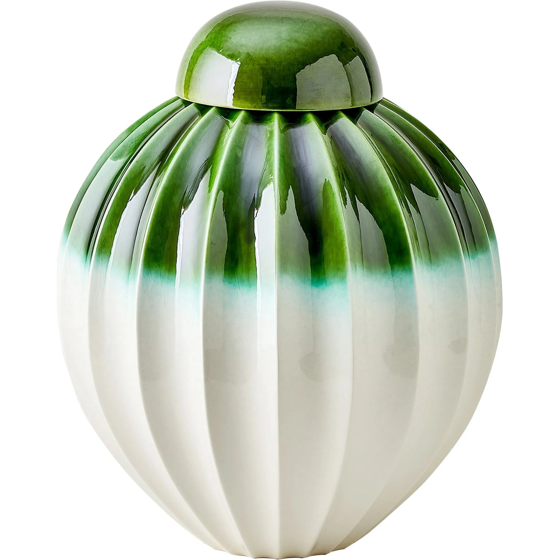 Fluted Jar with Lid by Global Views. Made from ceramic in a eclectic & global style.