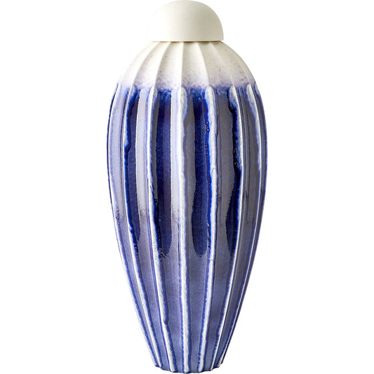 Fluted Jar with Lid by Global Views. Made from ceramic in a unique style.
