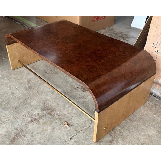 Jaguar Cocktail Table by Maitland-Smith in walnut burl, birdseye maple. Made from unique in a traditional style.