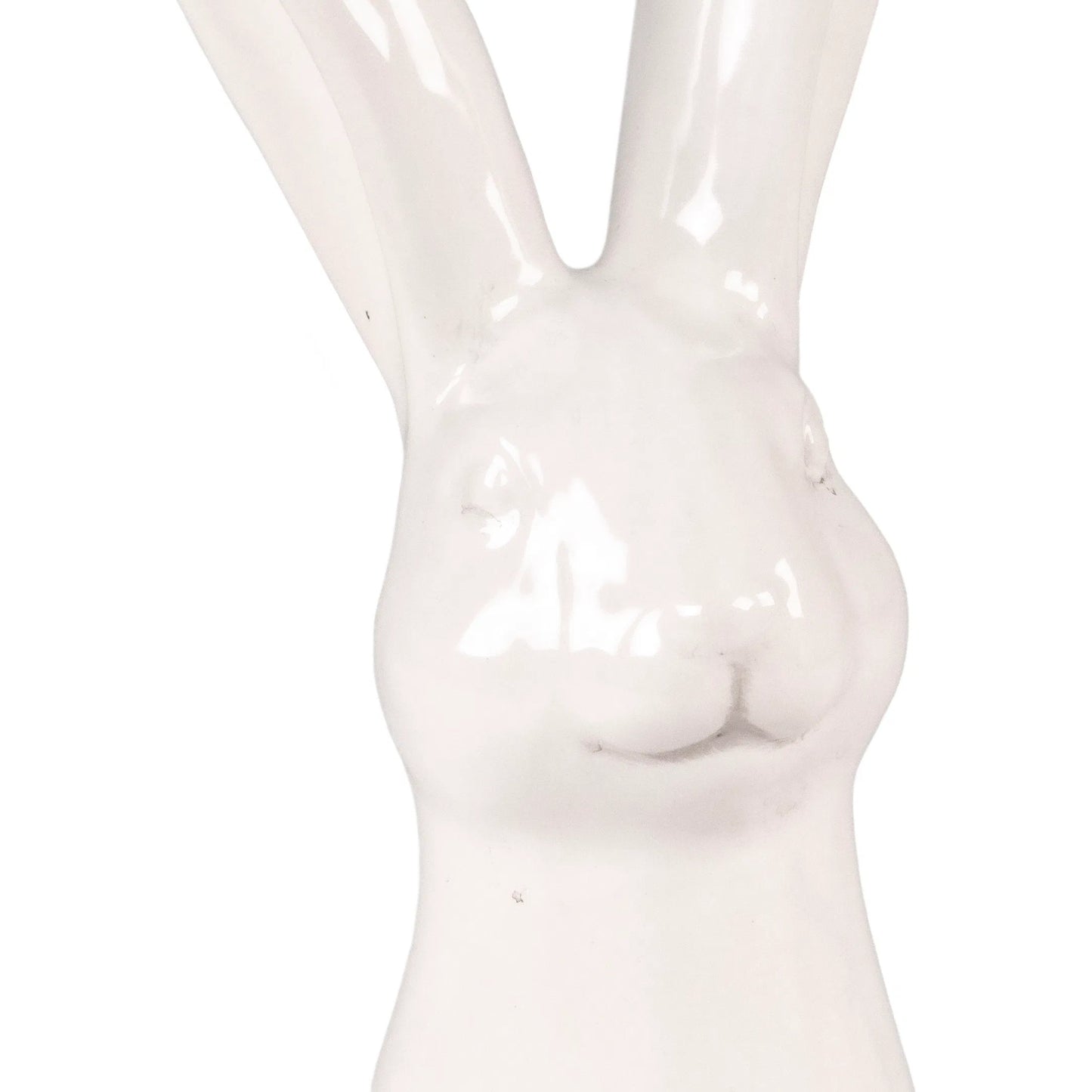 008 SI-2448942 | Closeup | White Rabbit by Zentique in partially glazed off-white. Made from stoneware in a transitional style.