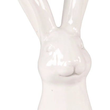 White Rabbit by Zentique in partially glazed off-white. Made from stoneware in a transitional style.