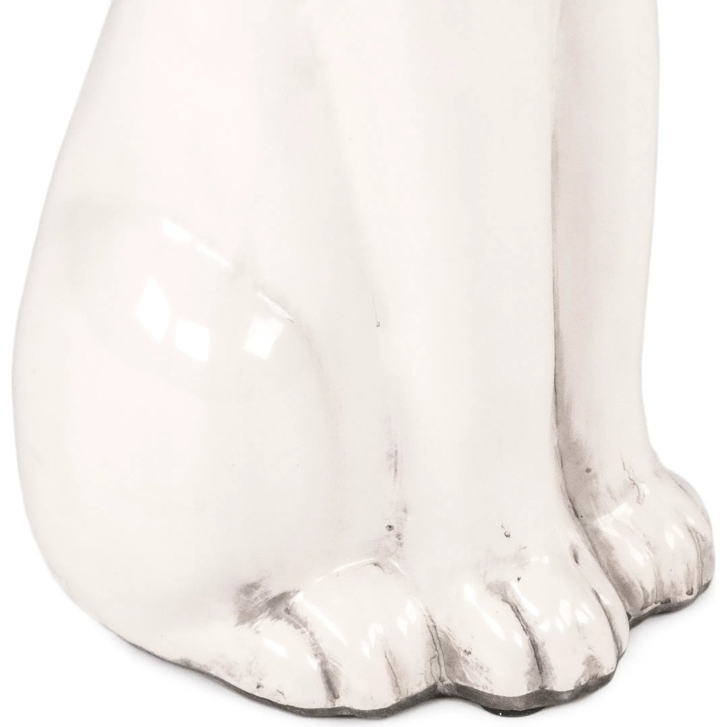 009 SI-2448942 | Closeup | White Rabbit by Zentique in partially glazed off-white. Made from stoneware in a transitional style.