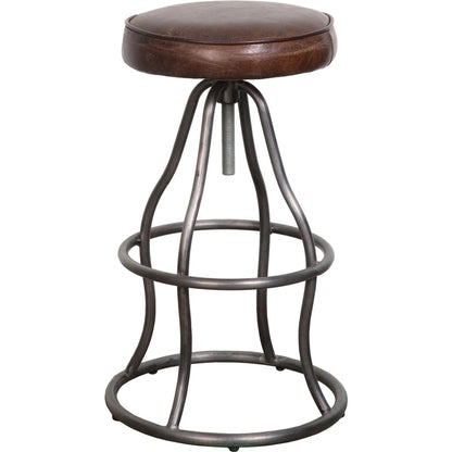 Bowie Bar Stool by LH Imports. Made from leather, metal in a rustic style.