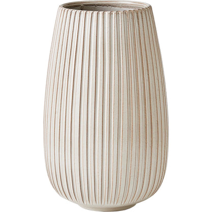 Vertical Ribbed Vase by Global Views in natural. Made from ceramic in a unique style.