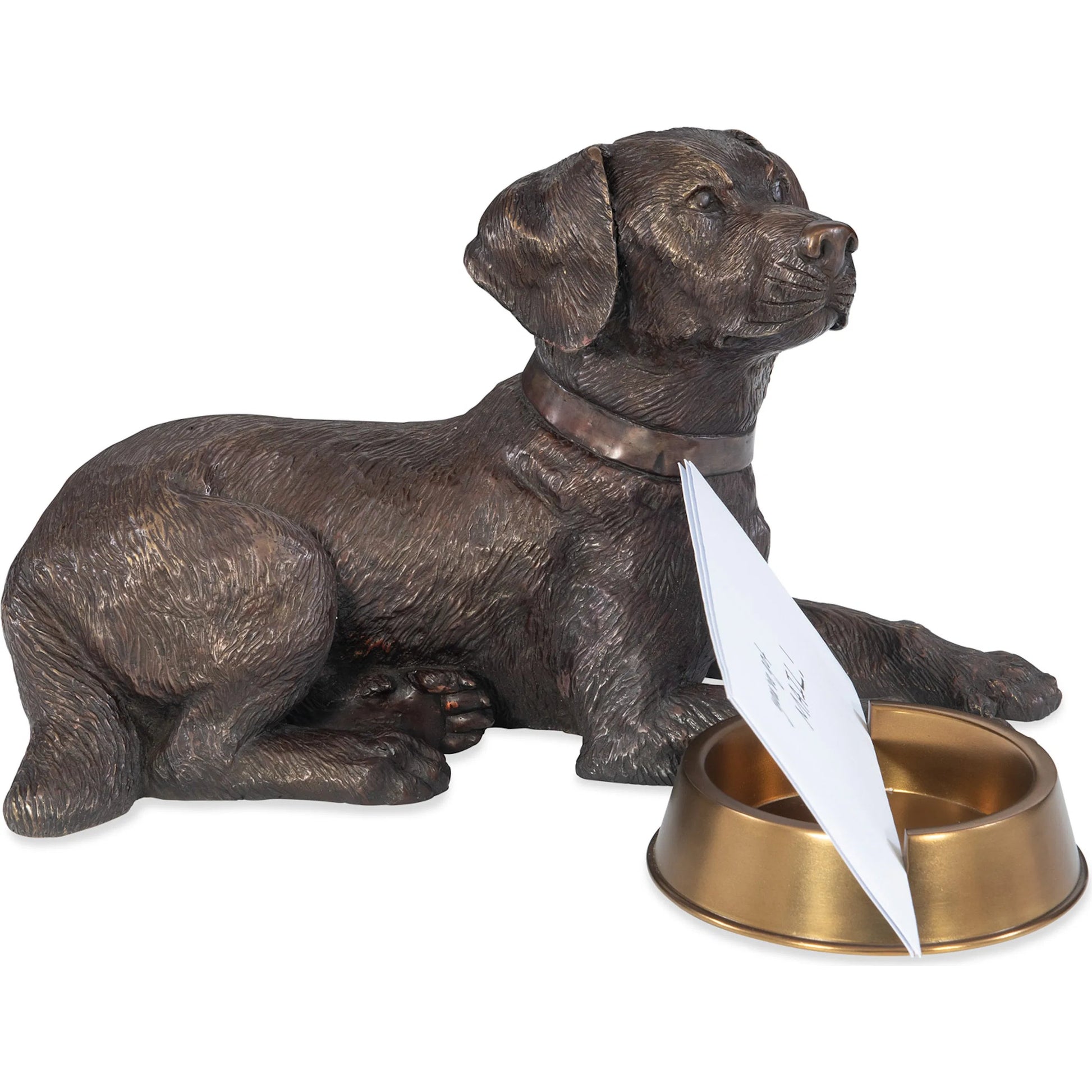 Labrador Card Holder by Maitland-Smith in dark bronze. Made from unique in a unique style.