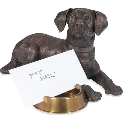 Labrador Card Holder by Maitland-Smith in dark bronze. Made from unique in a unique style.