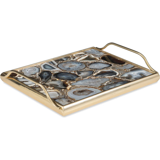 001 SI-2239017 | Primary Silo | Black Agate Tray by Maitland-Smith in polished brass, black agate. Made from unique in a unique style.