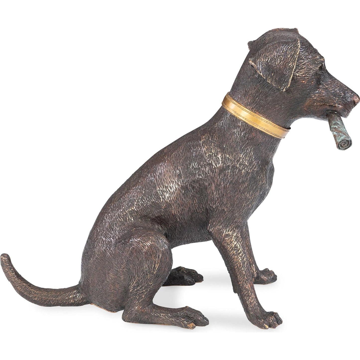 002 SI-2239018 | Additional Silo | Labrador Smoking a Cigar by Maitland-Smith in dark bronze. Made from unique in a unique style.