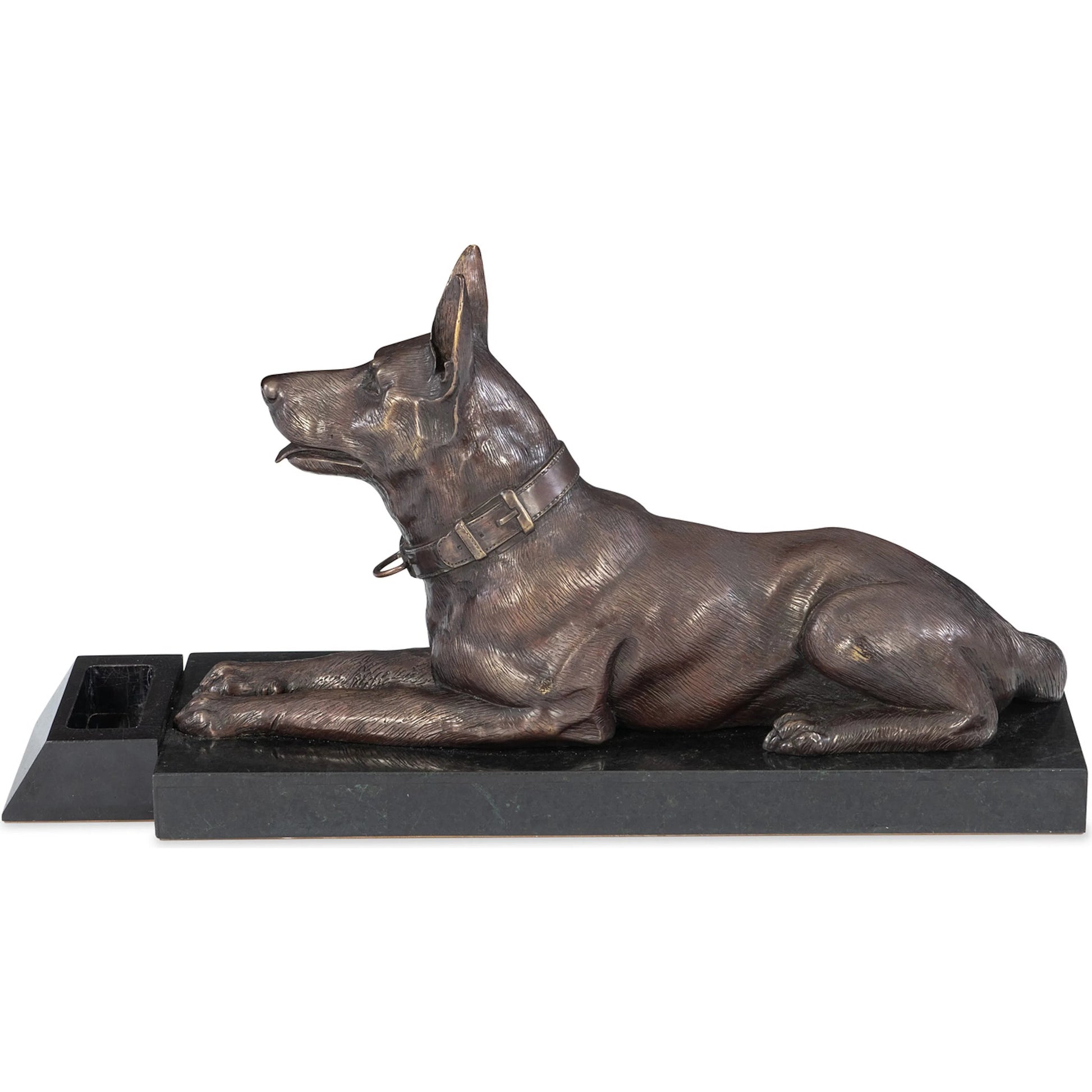 German Shepherd Card Holder by Maitland-Smith in dark bronze. Made from unique in a unique style.