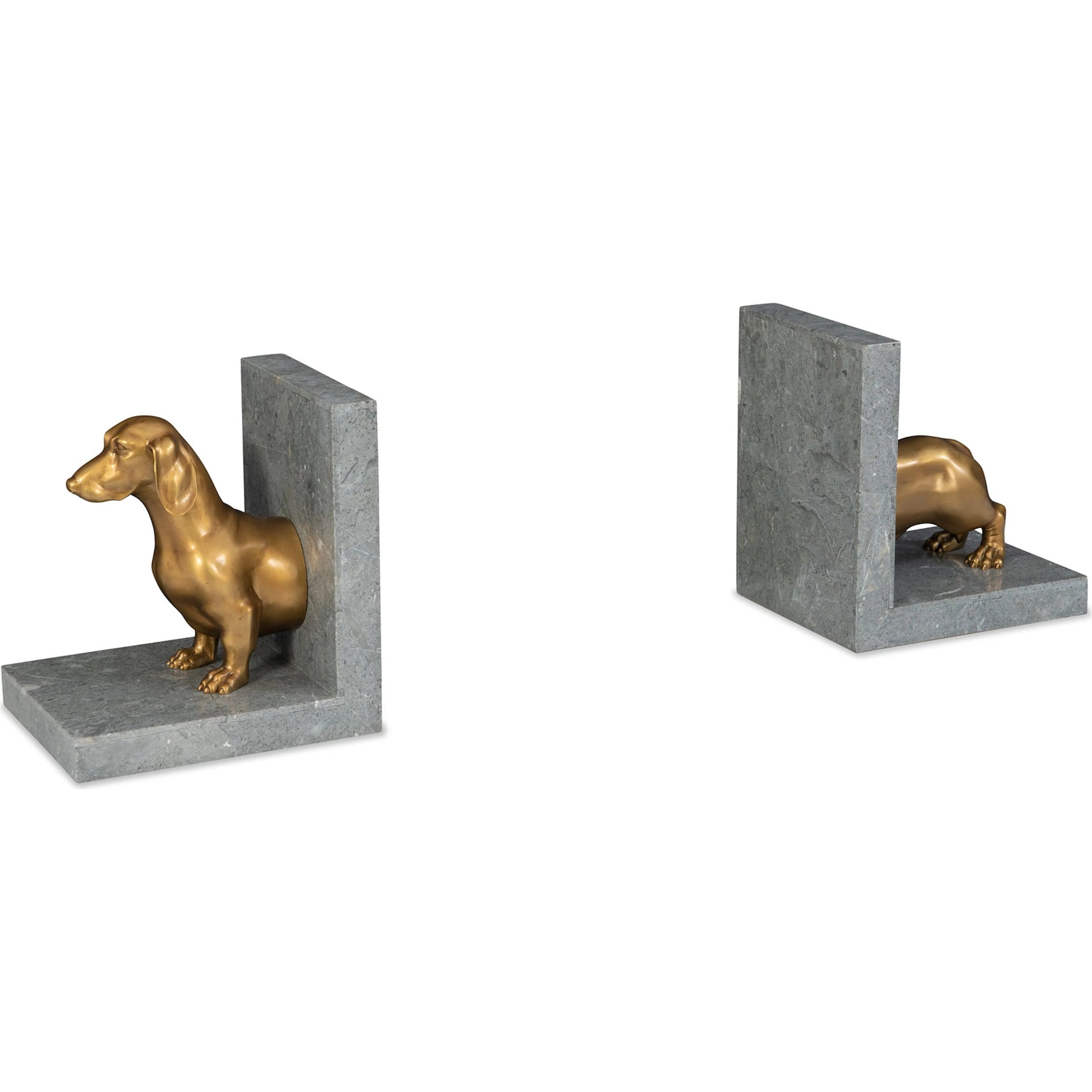 Dachshund Bookend by Maitland-Smith in brass. Made from unique in a unique style.