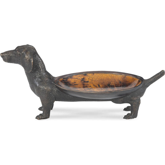 Dachshund Dish by Maitland-Smith in barcelona bronze. Made from unique in a unique style.