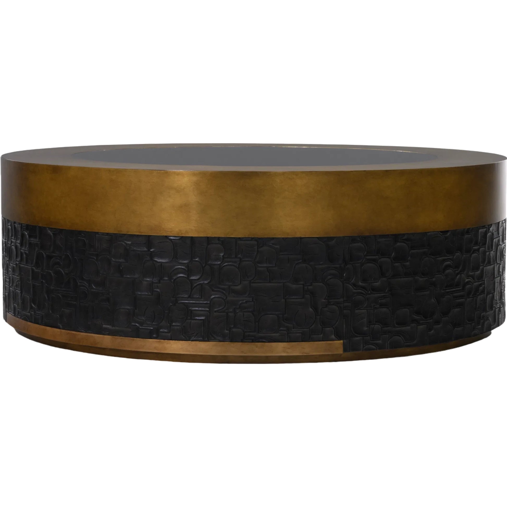 Alma Cocktail Table by Maitland-Smith in black, antique brass. Made from unique in a unique style.
