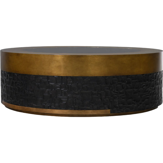 Alma Cocktail Table by Maitland-Smith in black, antique brass. Made from unique in a unique style.