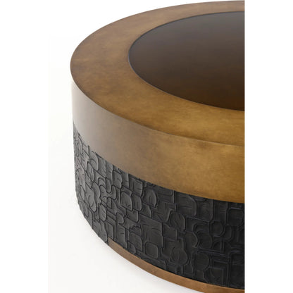 Alma Cocktail Table by Maitland-Smith in black, antique brass. Made from unique in a unique style.