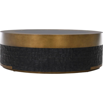 Alma Cocktail Table by Maitland-Smith in black, antique brass. Made from unique in a unique style.