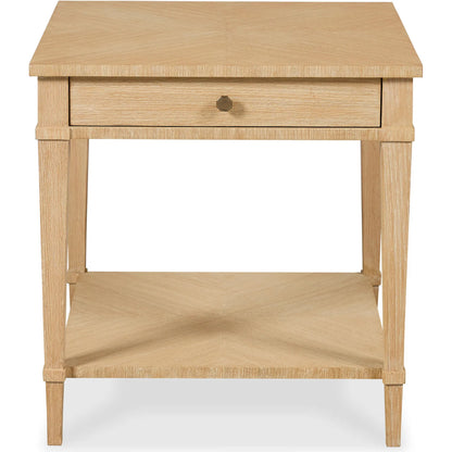 Bermuda Side Table by Maitland-Smith in light cerused oak. Made from unique in a transitional style.