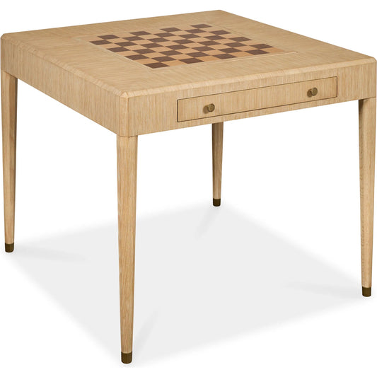 Karina Game Table by Maitland-Smith in light cerused oak. Made from unique in a unique style.