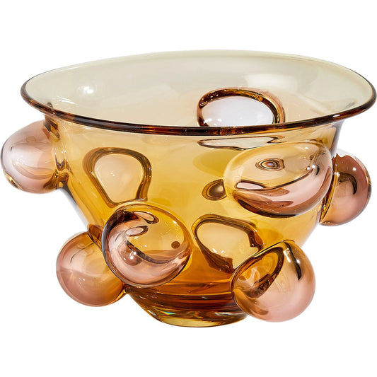 Bubbled Bowloke Grey by Global Views in amber. Made from unique in a eclectic & global style.
