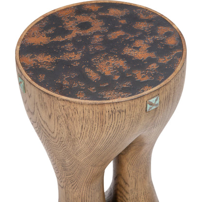 Zulu Drink Table by Maitland-Smith in natural grey oak. Made from unique in a transitional style.