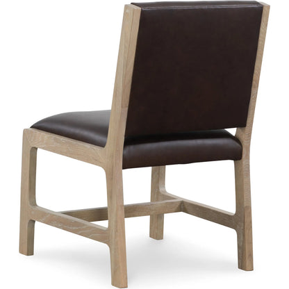 Louie Side Chair by Maitland-Smith in chocolate brown and cerused white oak. Made from unique in a unique style.