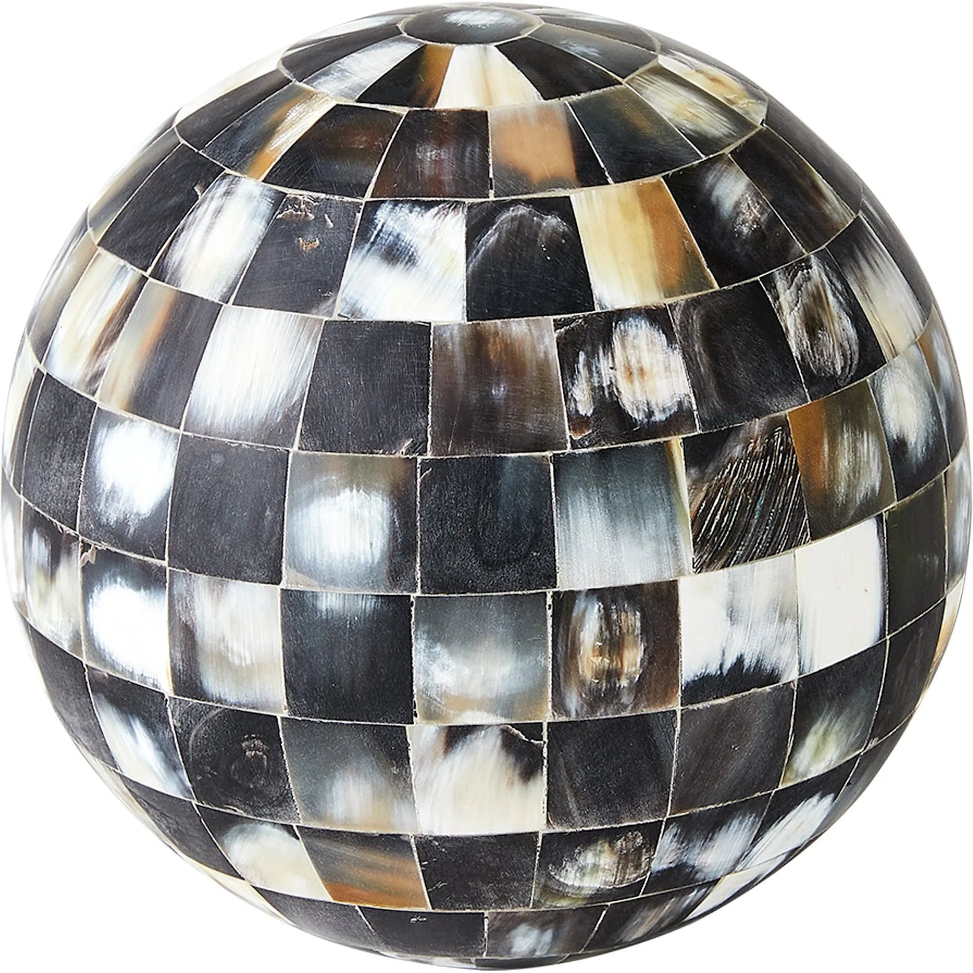 Horn Sphere by Global Views. Made from mdf, horn, buffalo bone, horn - bubalus bubalis - country of origin - india in a modern style.