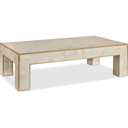 Freyja Cocktail Table by Maitland-Smith in crystal stone, light oak. Made from unique in a transitional style.