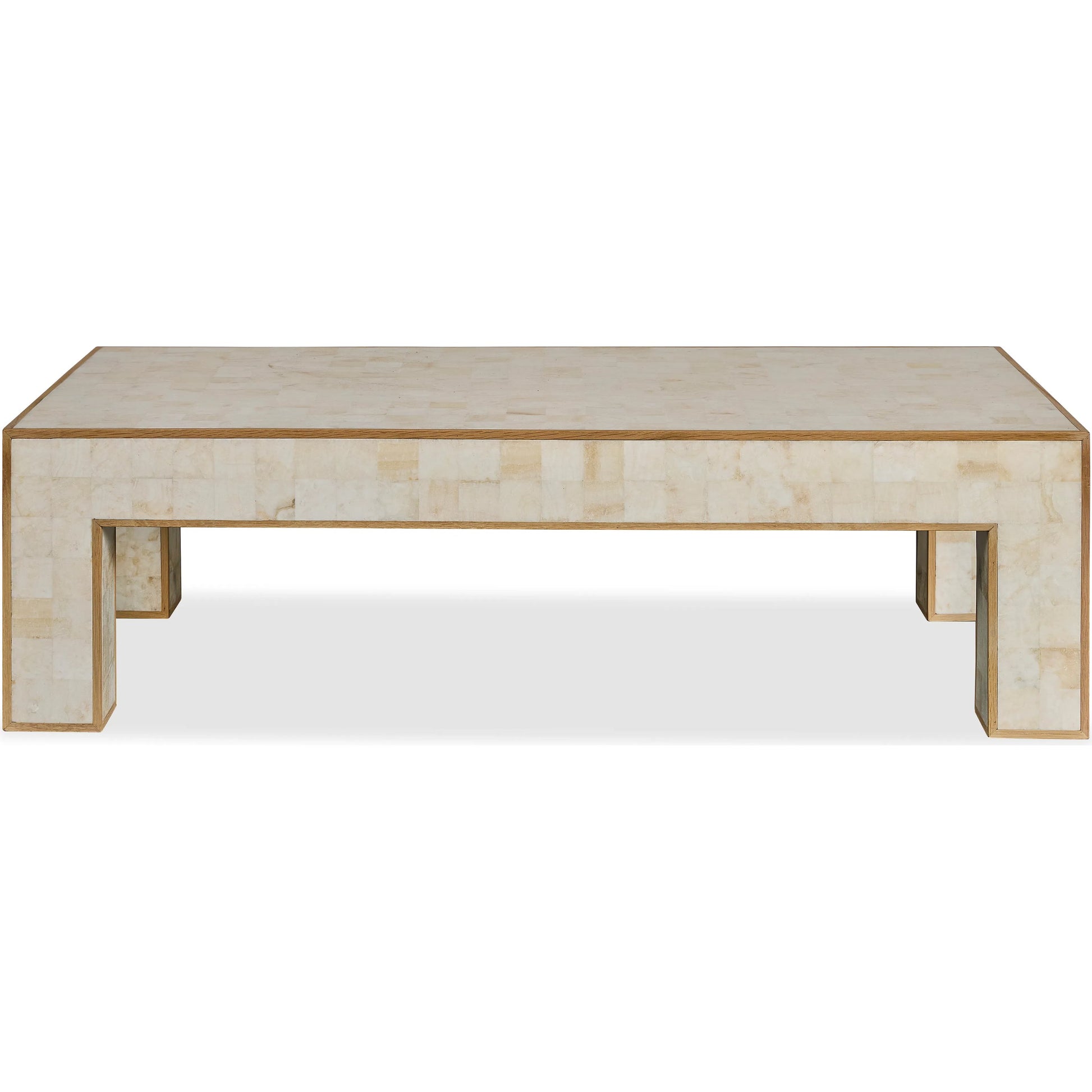 Freyja Cocktail Table by Maitland-Smith in crystal stone, light oak. Made from unique in a transitional style.